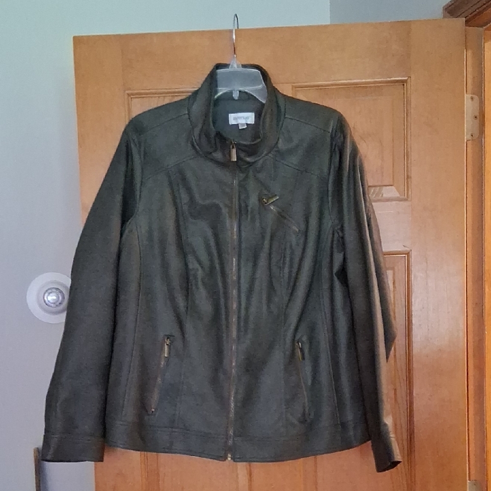 Avenue Olive Leather Jacket